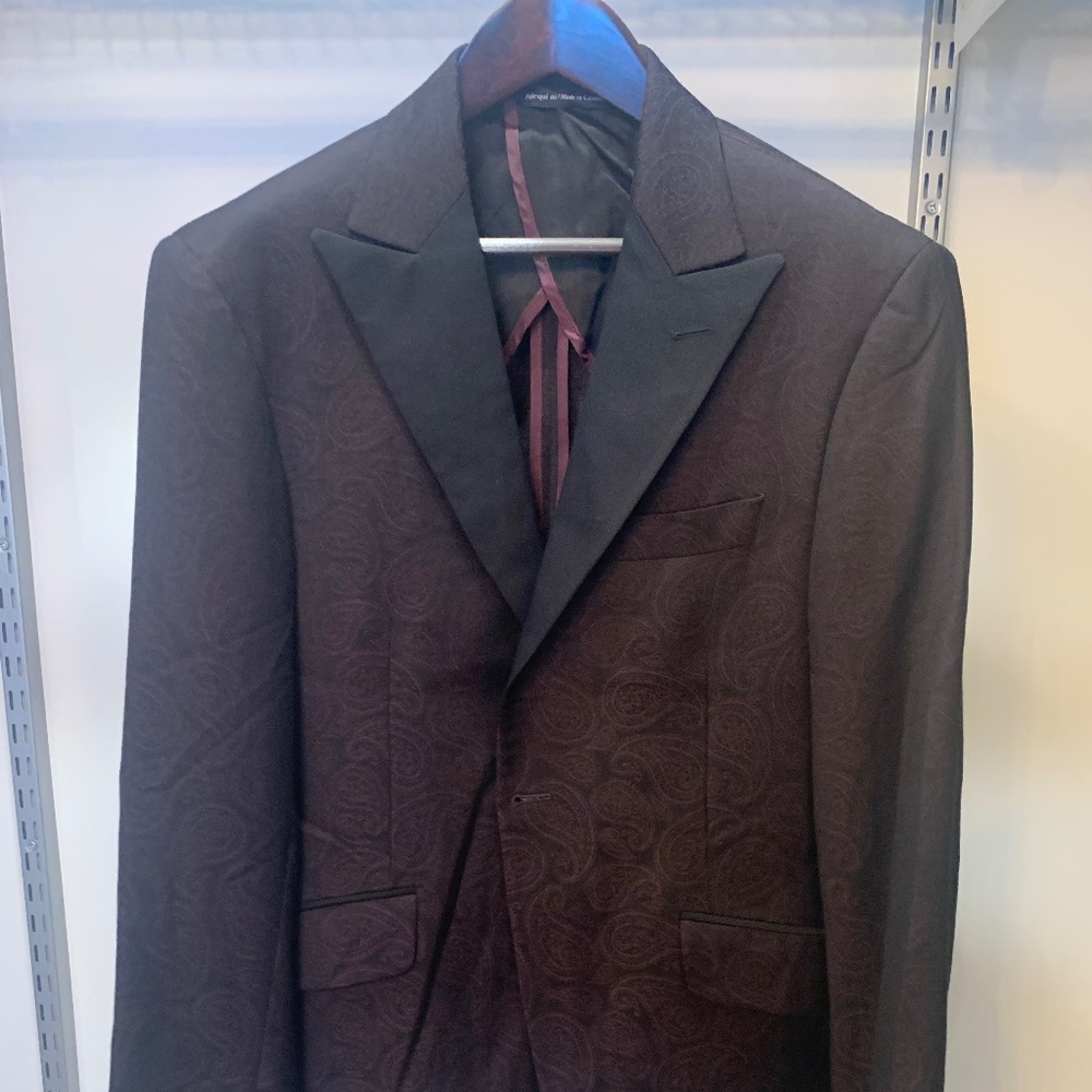 Coppley Men’s Tuxedo Jacket – Paisley Jacquard, Tessilstrona Italian Fabric